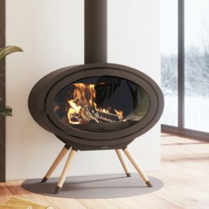 Fonte Flamme - Poêles à bois Oval Front sur pieds bois