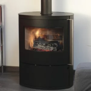 Poêle à bois Fonte Flamme Bombay acier noir