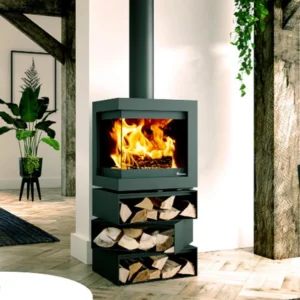 Poêle à bois Fonte Flamme Bora Corner cubes