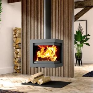 Poêle à bois Fonte Flamme Bora Corner Fixed (suspendu au plafond)