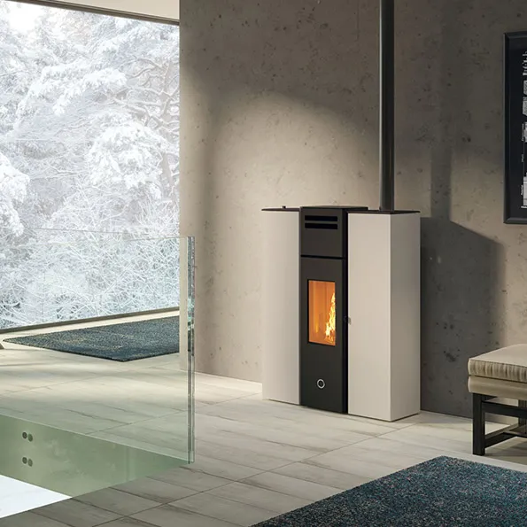 Poêle à pellet étanche canalisable Edilkamin EK63 Cell 80+ Evo flamme de Jade