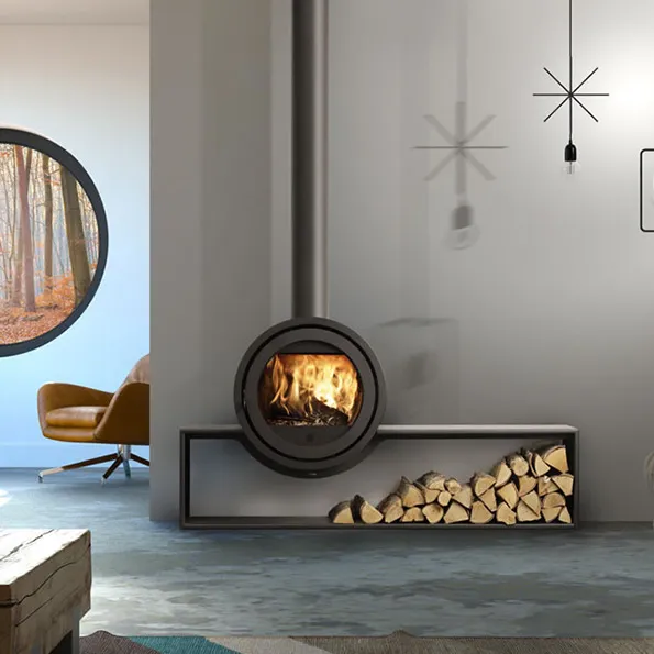 poele-a-bois-odin-front-sur-plateau-reversible Fonte Flamme