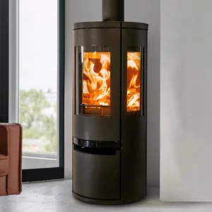 Poêle à bois Fonte Flamme Soro trois faces vitrées